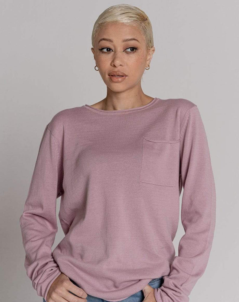 D-STRUCT ATLI UNISEX CREW NECK FINE KNIT JUMPER | LILAC