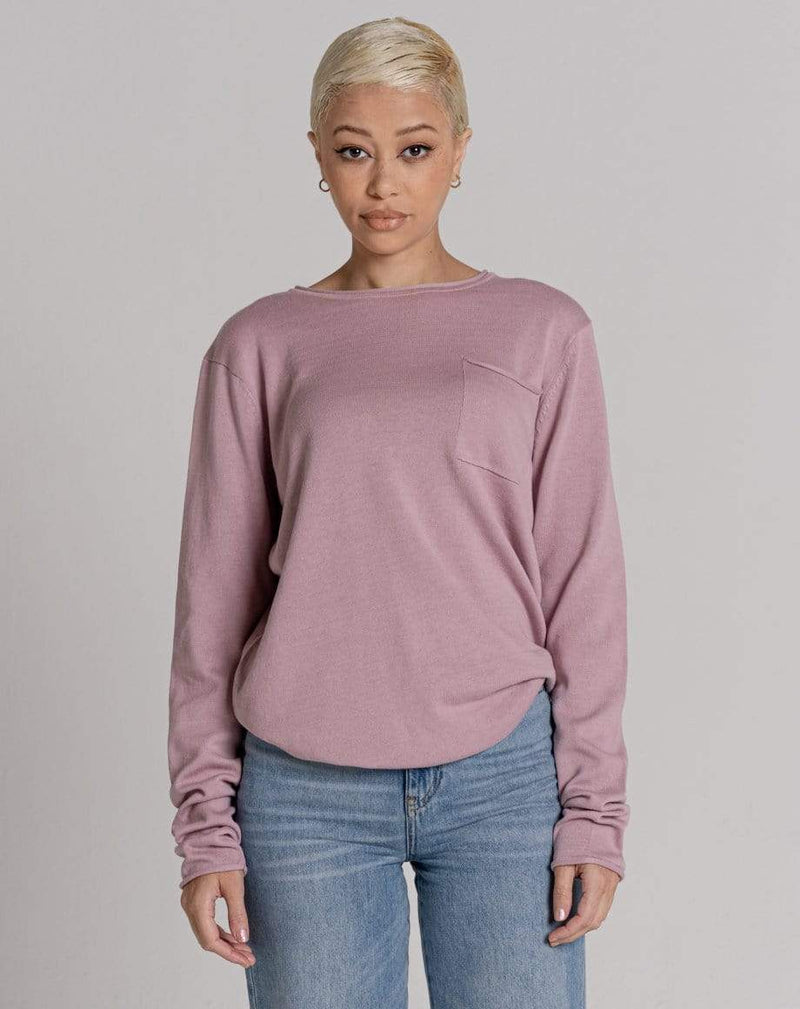 D-STRUCT ATLI UNISEX CREW NECK FINE KNIT JUMPER | LILAC