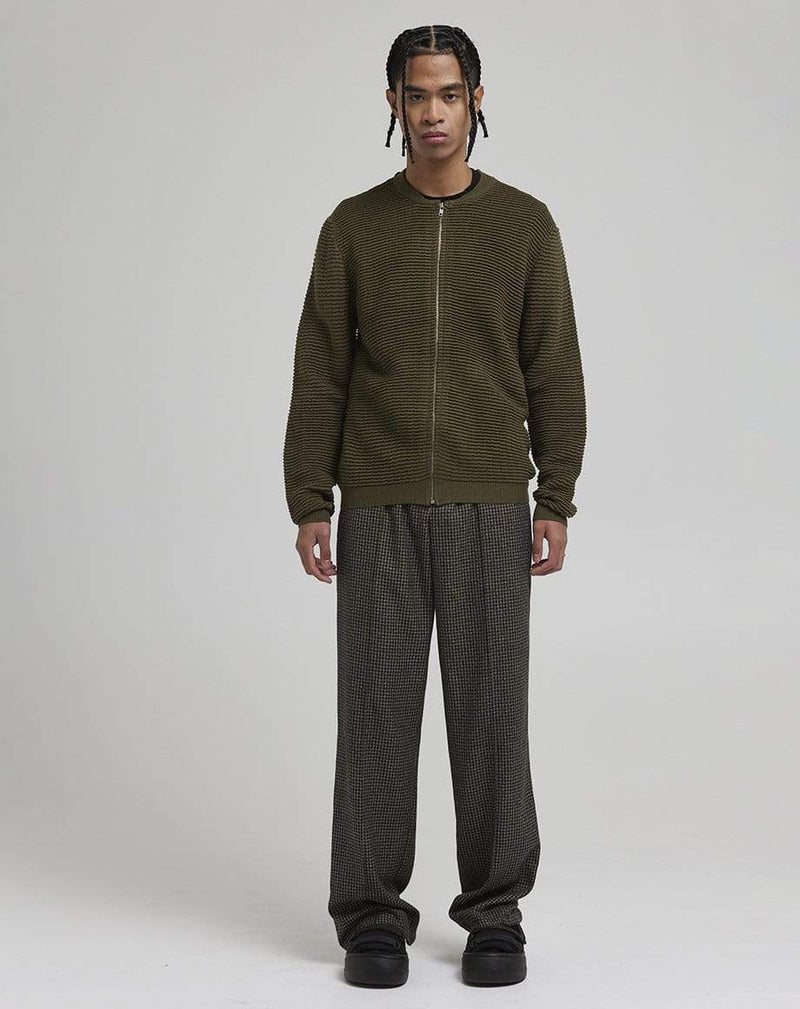 D-STRUCT CALLERY MEN'S ZIP THROUGH CARDIGAN | KHAKI