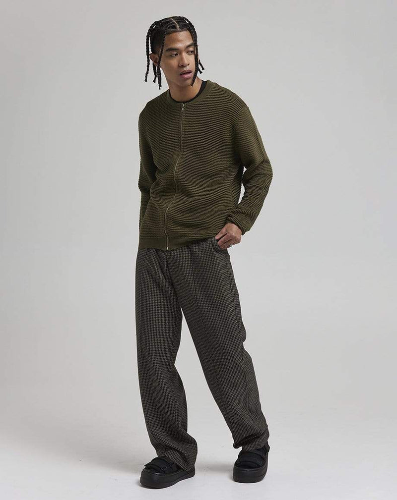 D-STRUCT CALLERY MEN'S ZIP THROUGH CARDIGAN | KHAKI