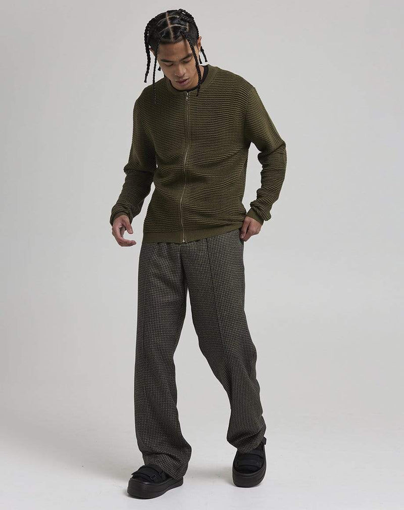 D-STRUCT CALLERY MEN'S ZIP THROUGH CARDIGAN | KHAKI