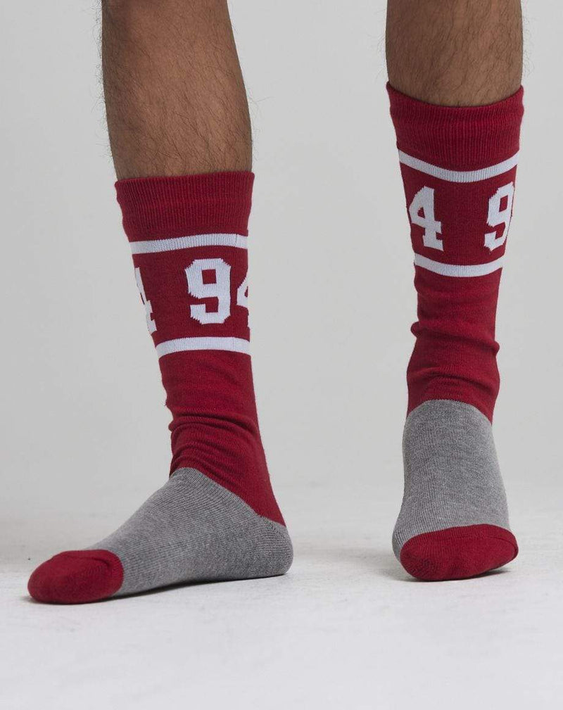 D-STRUCT CALMUT MEN'S TRIPLE PACK SPORTS SOCKS | BLACK/CRIMSON/GREEN