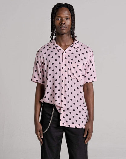 D-STRUCT CIRCLE UNISEX POLKA DOT PRINT SHIRT | PINK