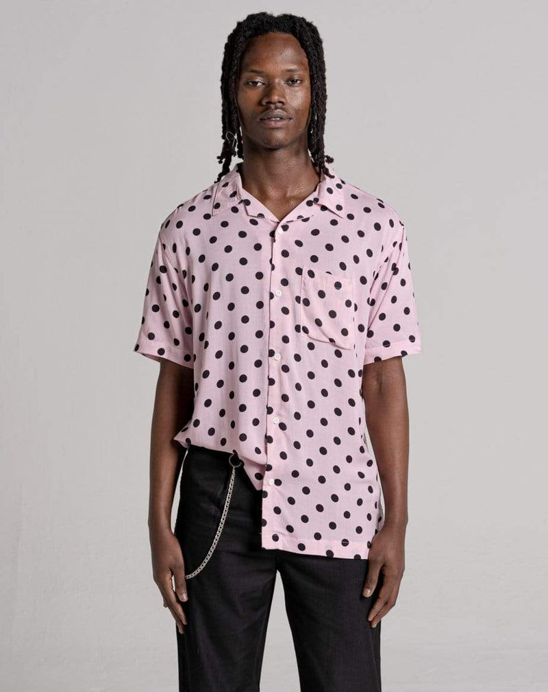 D-STRUCT CIRCLE UNISEX POLKA DOT PRINT SHIRT | PINK