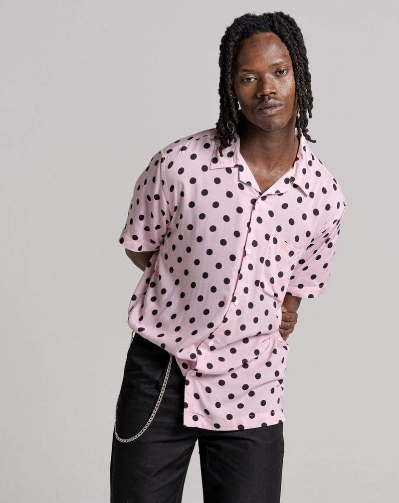 D-STRUCT CIRCLE UNISEX POLKA DOT PRINT SHIRT | PINK