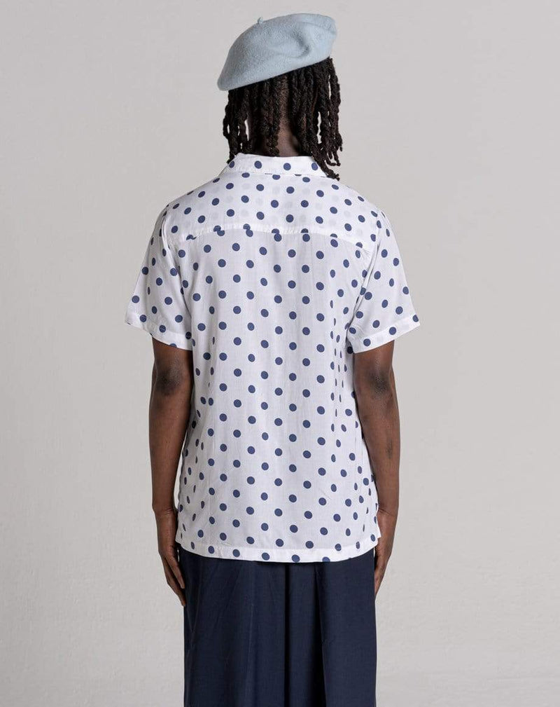 D-STRUCT CIRCLE UNISEX POLKA DOT PRINT SHIRT | WHITE