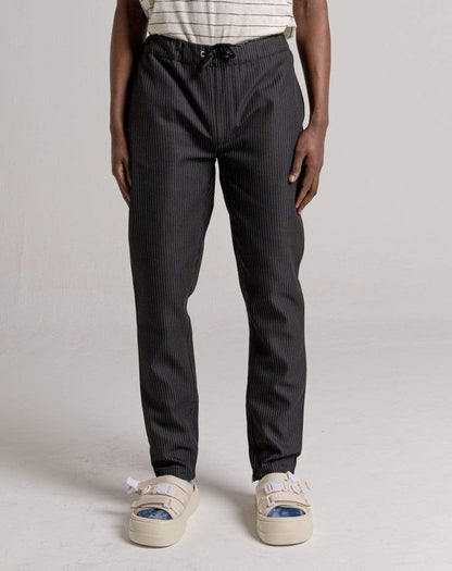D-STRUCT CONQUISTADOR MEN'S PINSTRIPE TROUSER - BLACK