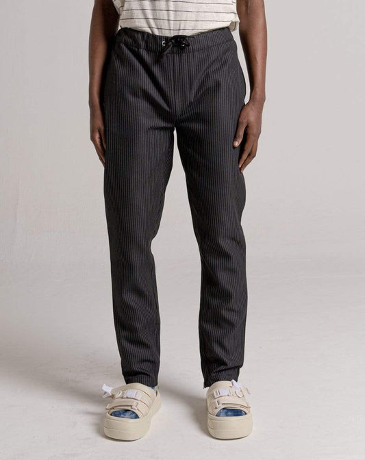 D-STRUCT CONQUISTADOR MEN'S PINSTRIPE TROUSER - BLACK