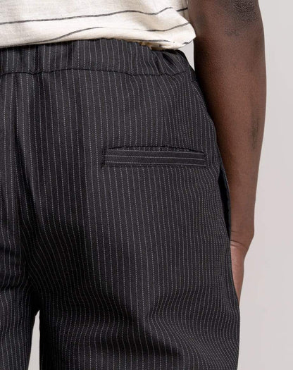 D-STRUCT CONQUISTADOR MEN'S PINSTRIPE TROUSER - BLACK