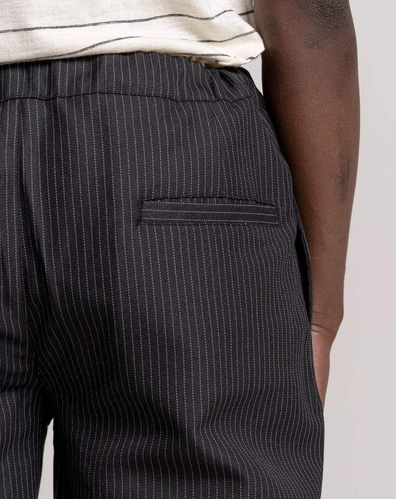 D-STRUCT CONQUISTADOR MEN'S PINSTRIPE TROUSER - BLACK