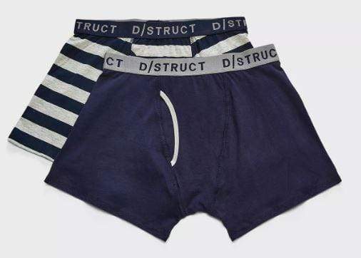 D-STRUCT DATCHO MEN'S TWO PACK BOXERS | NAVY/GREY