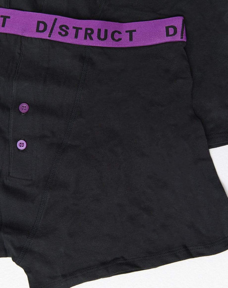 D-STRUCT DELINQUO MEN'S TWO PACK PLAIN BOXERS | BLACK