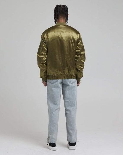 D-STRUCT DON MEN'S SATIN BOMBER JACKET | KHAKI