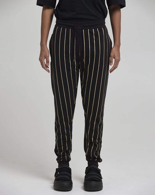 D-STRUCT ELMONTE MEN'S STRIPED JOGGERS | BLACK