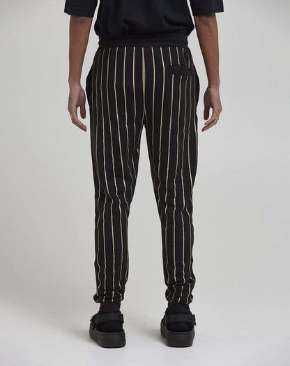 D-STRUCT ELMONTE MEN'S STRIPED JOGGERS | BLACK