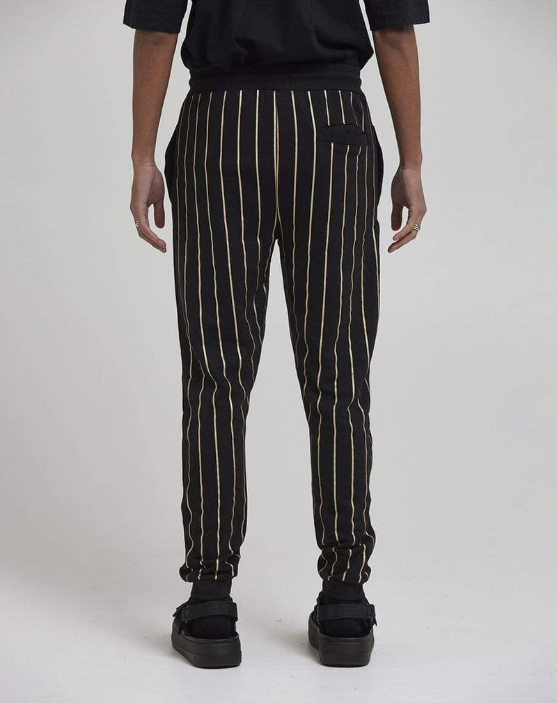 D-STRUCT ELMONTE MEN'S STRIPED JOGGERS | BLACK