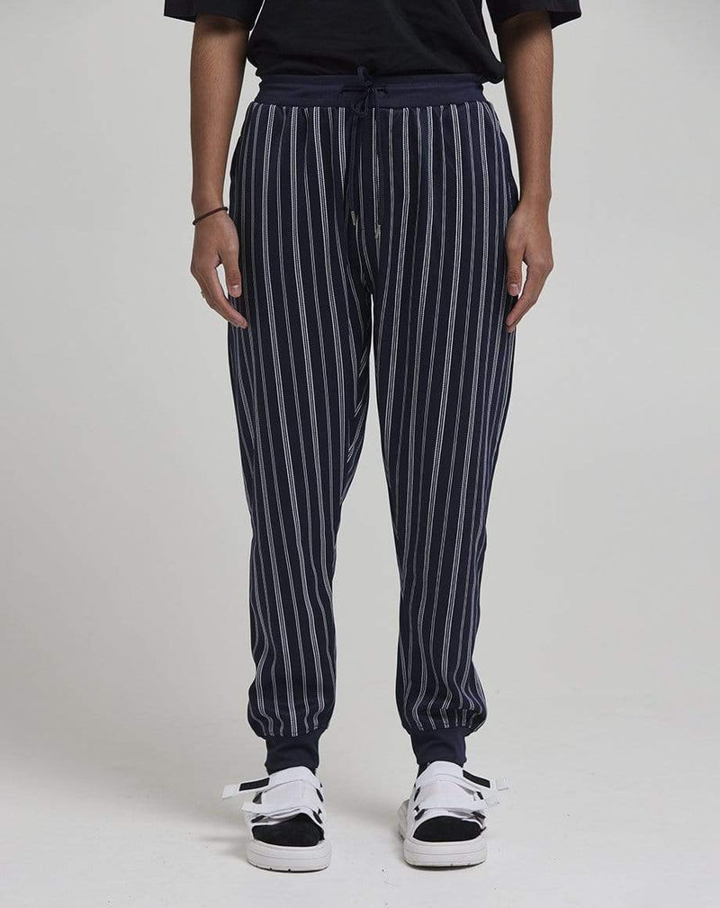D-STRUCT FILIP MEN'S STRIPED TRACK PANTS | NAVY