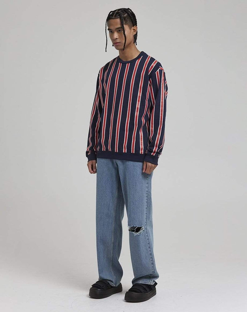 D-STRUCT JARVIS MEN'S STRIPED SWEATSHIRT | NAVY