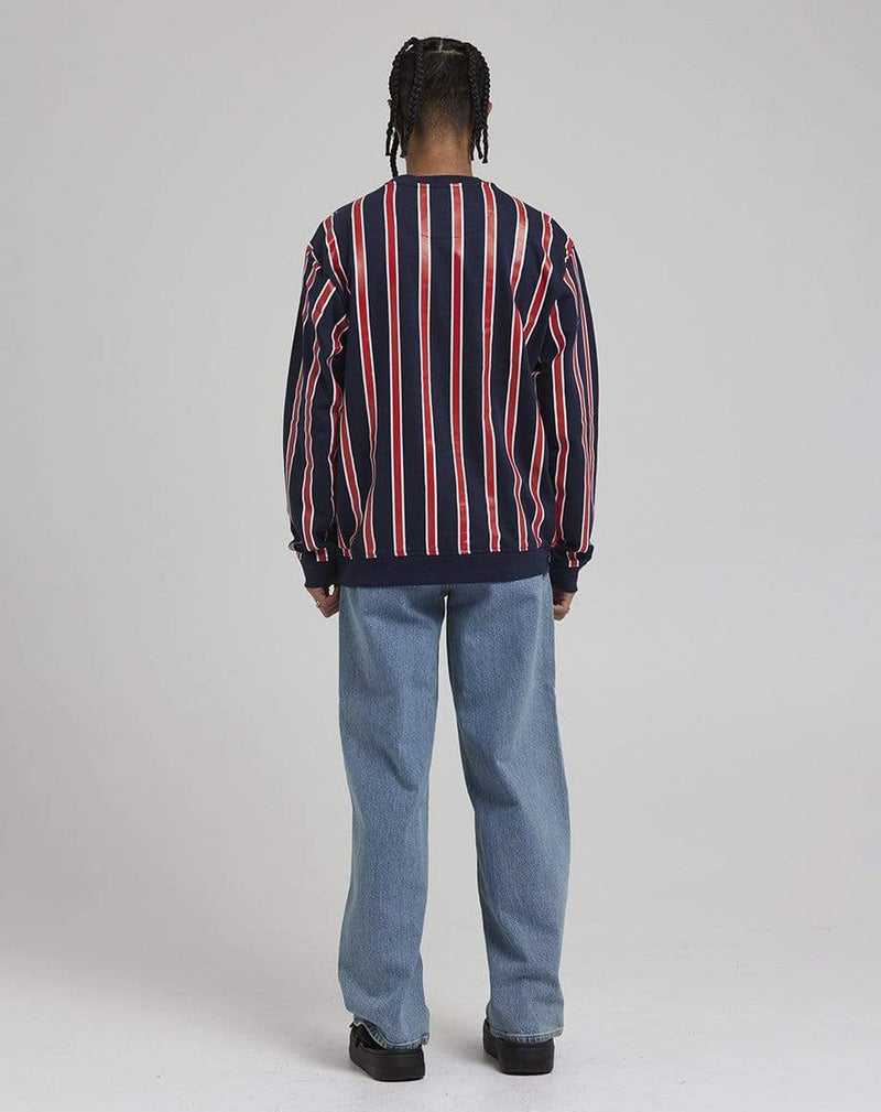 D-STRUCT JARVIS MEN'S STRIPED SWEATSHIRT | NAVY