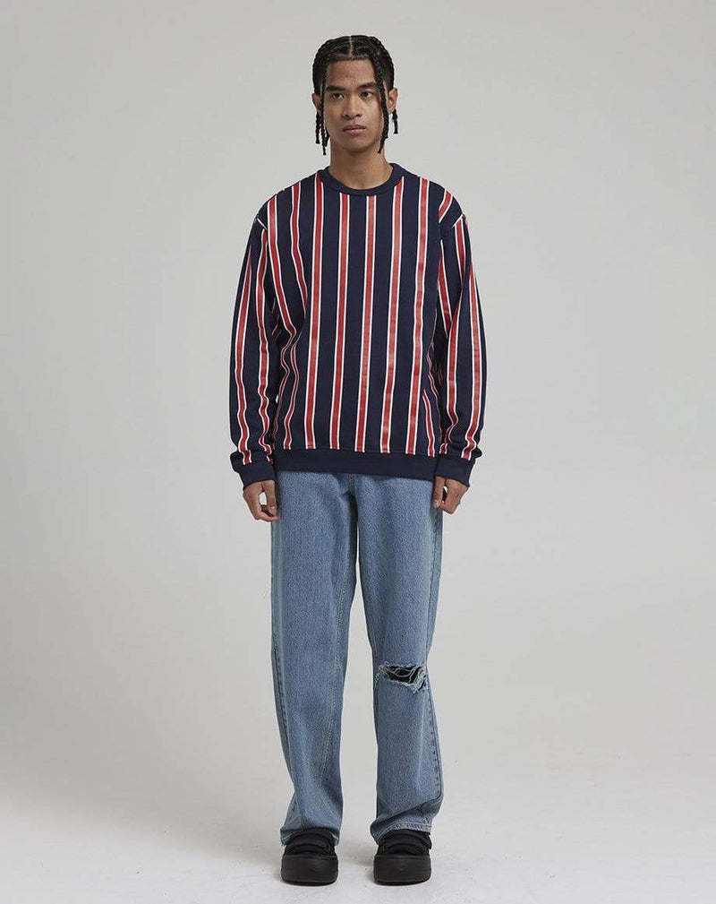 D-STRUCT JARVIS MEN'S STRIPED SWEATSHIRT | NAVY