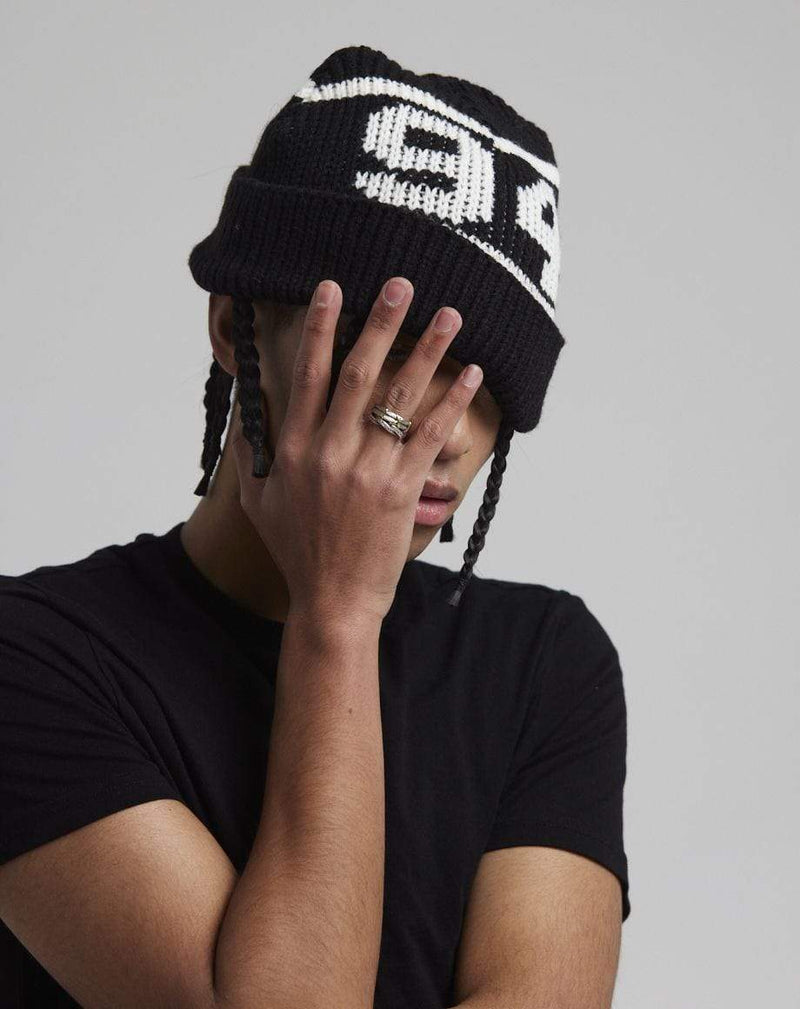 D-STRUCT JOR MEN'S NUMBERED BEANIE | BLACK