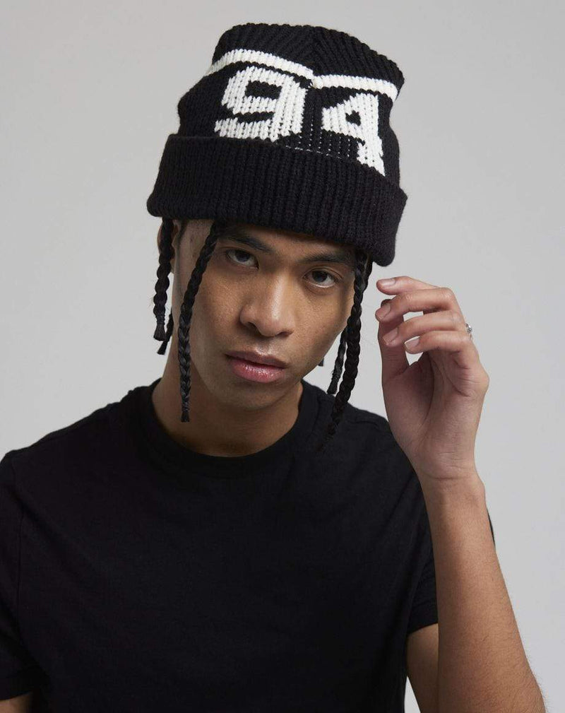 D-STRUCT JOR MEN'S NUMBERED BEANIE | BLACK
