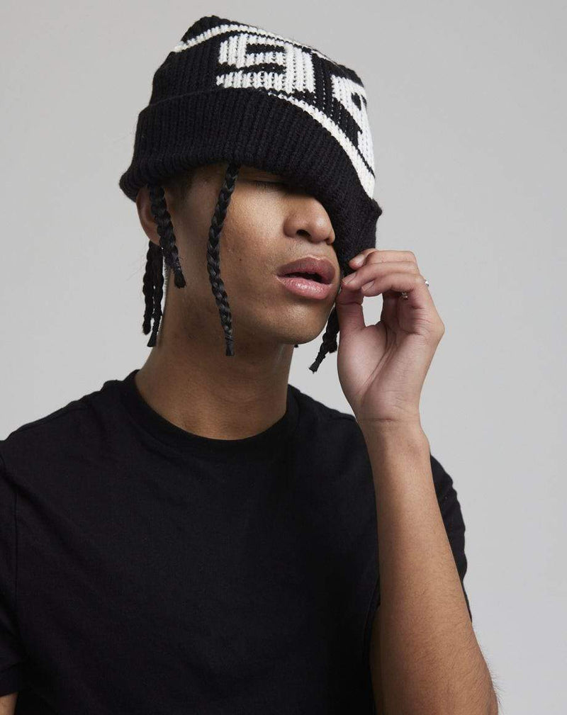 D-STRUCT JOR MEN'S NUMBERED BEANIE | BLACK