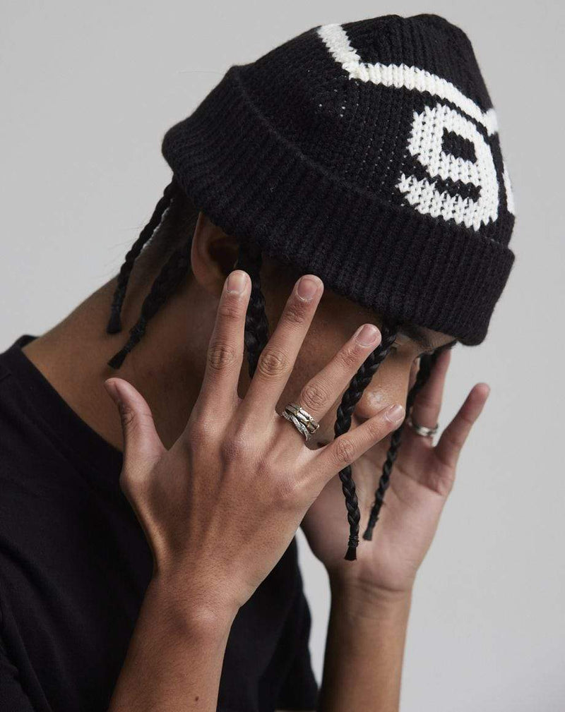 D-STRUCT JOR MEN'S NUMBERED BEANIE | BLACK