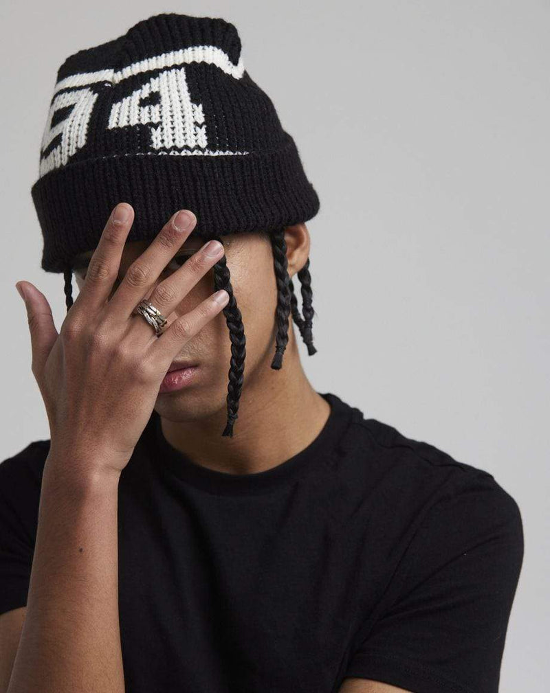 D-STRUCT JOR MEN'S NUMBERED BEANIE | BLACK