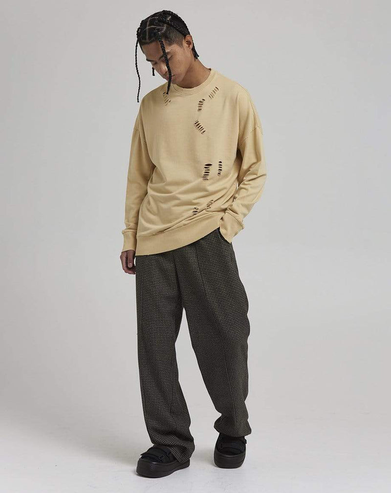 KADEN MEN S DISTRESSED SWEATSHIRT SAND