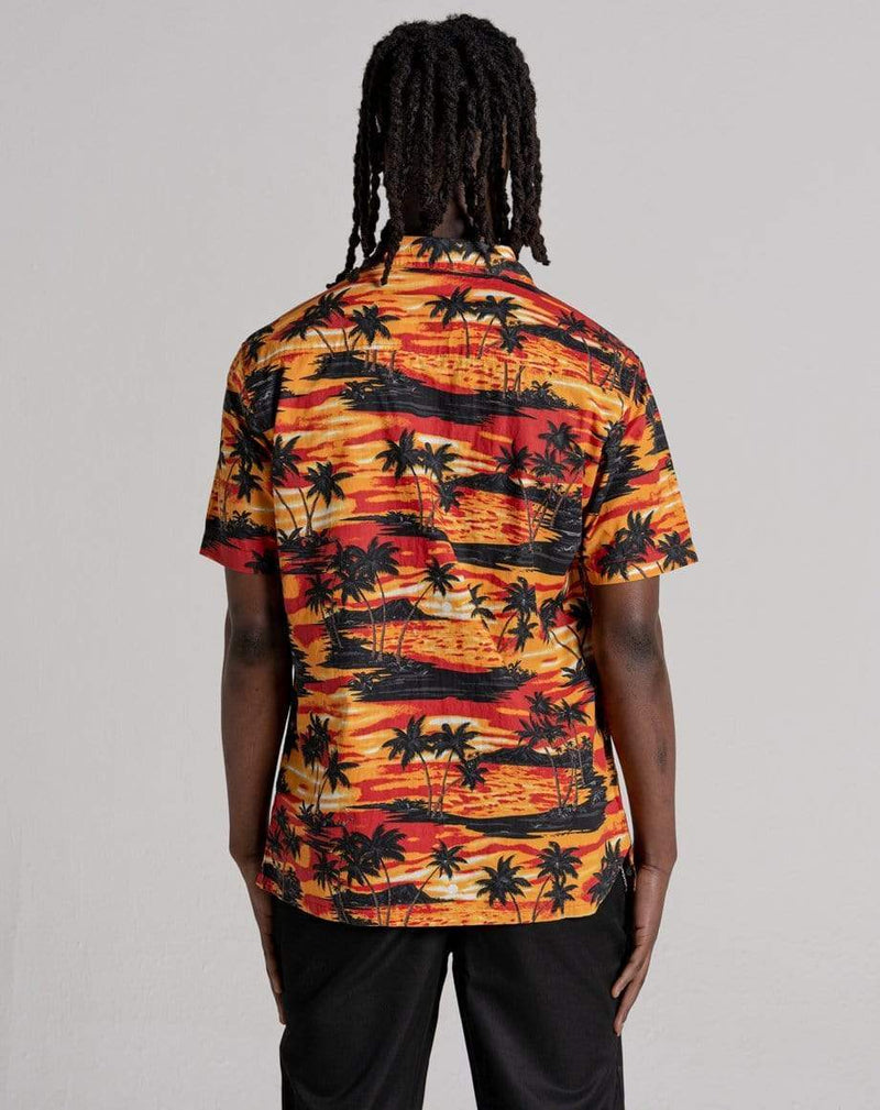 D-STRUCT KRAKATOA UNISEX SHORT SLEEVE HAWAIIAN SHIRT | ORANGE