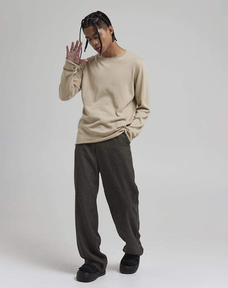 D-STRUCT LON MEN'S CREW NECK JUMPER | TAUPE