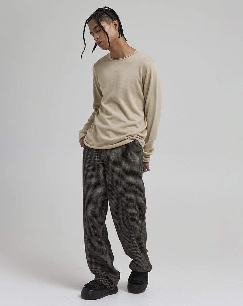 D-STRUCT LON MEN'S CREW NECK JUMPER | TAUPE