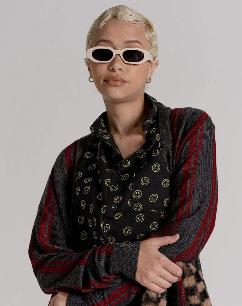 D-STRUCT MAGOUN UNISEX VERTICAL STRIPE CARDIGAN | CHARCOAL
