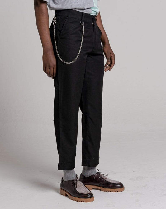 D-STRUCT MARESCA MEN'S TROUSERS WITH CHAIN | BLACK