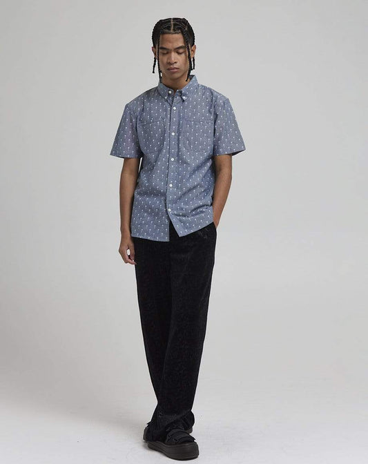 D-STRUCT MARINA MEN'S PALM PRINT SHIRT | BLUE