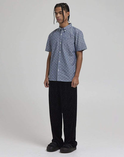 D-STRUCT MARINA MEN'S PALM PRINT SHIRT | BLUE