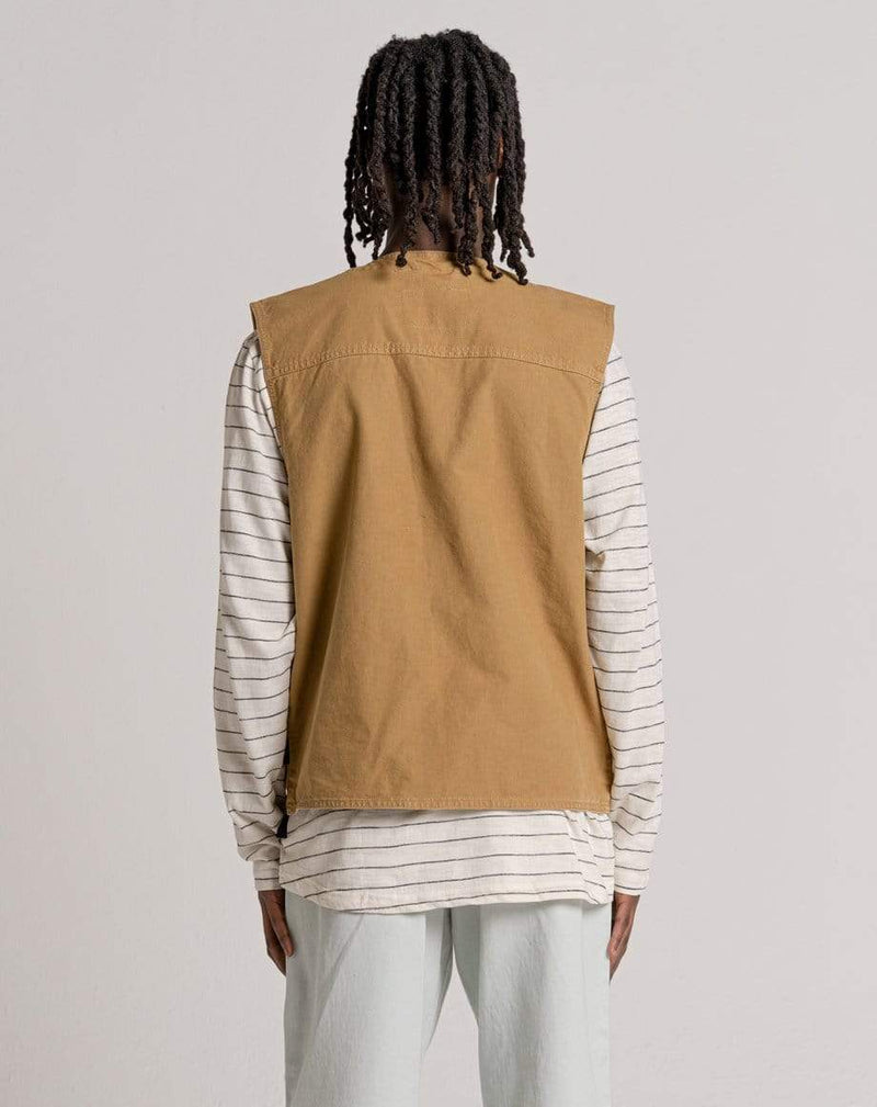 D-STRUCT MUTINY MEN'S MULTI-POCKET FISHERMAN GILET | STONE