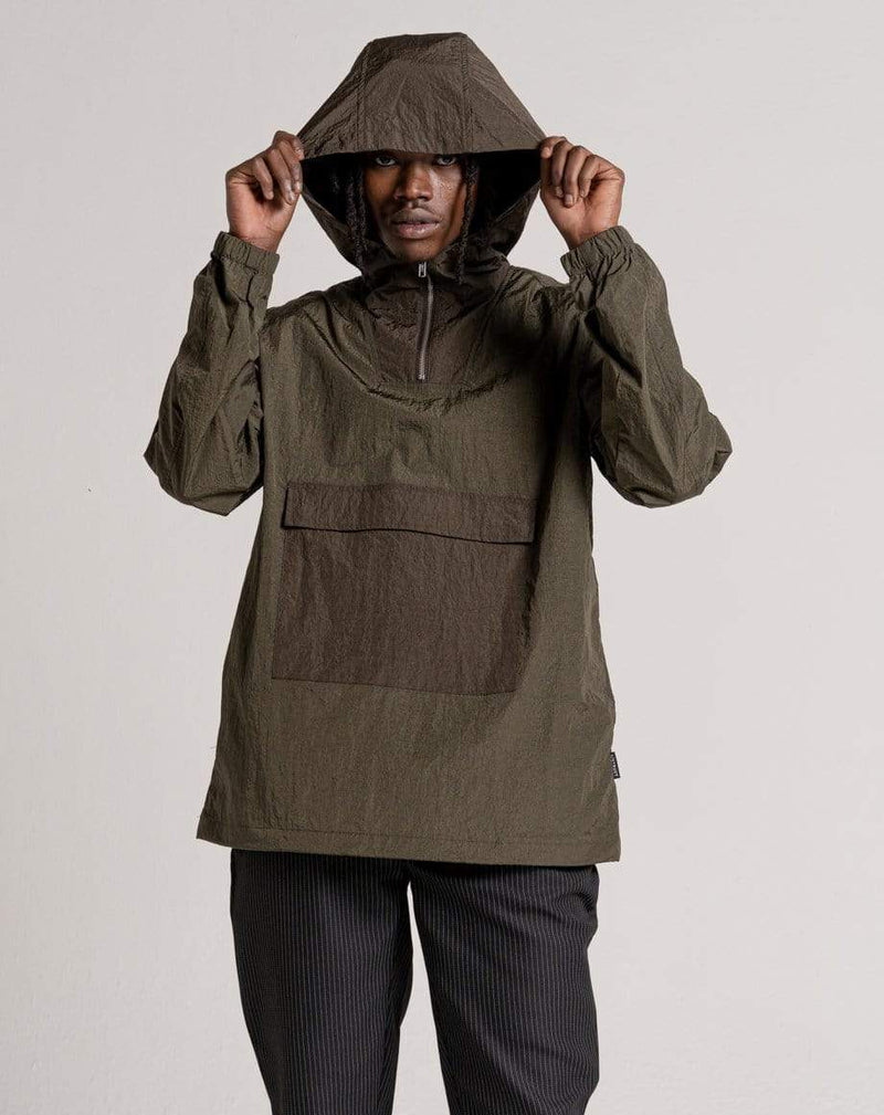 D-STRUCT NELLY MEN'S HOODED OVERHEAD JACKET | KHAKI