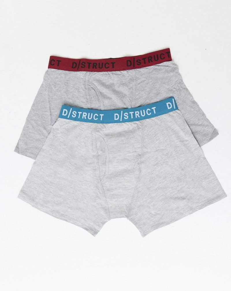 D-STRUCT PALITO MEN'S TWO PACK PLAIN BOXERS | GREY MARL