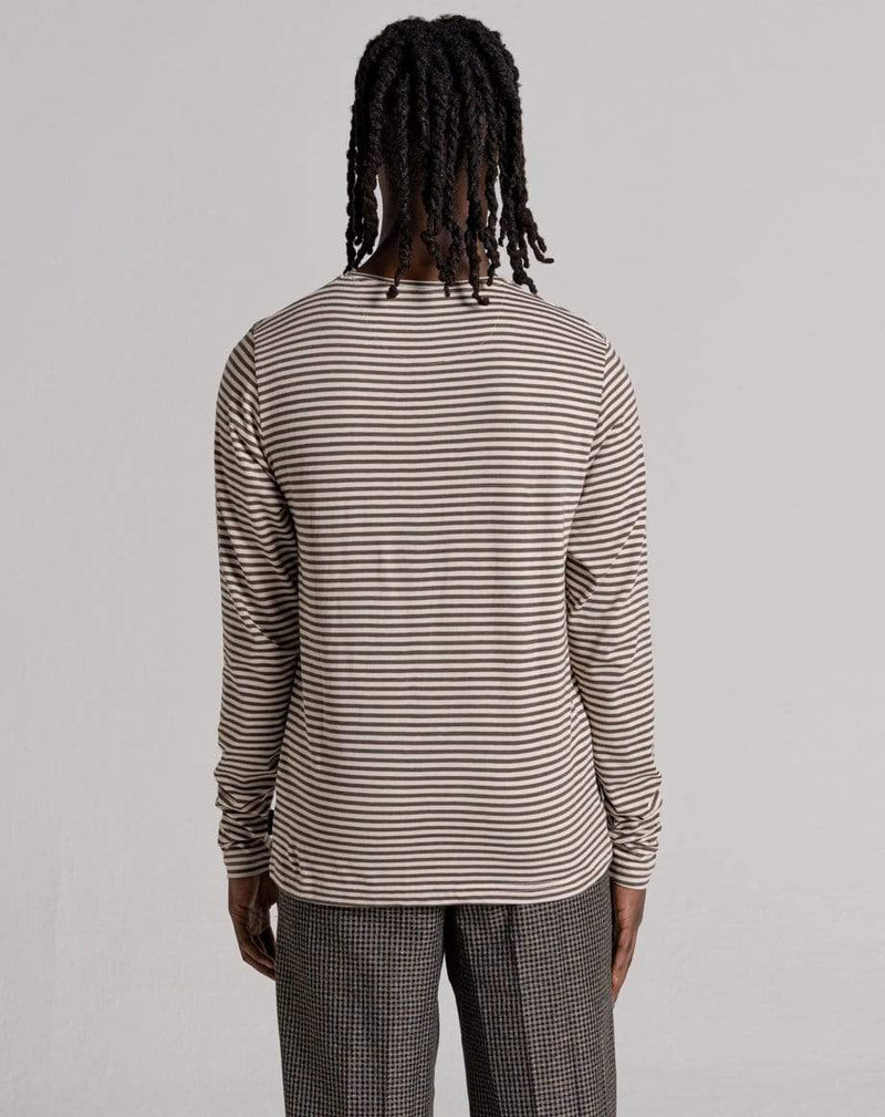D-STRUCT PLAKA UNISEX LONG SLEEVED STRIPE T-SHIRT | ECRU
