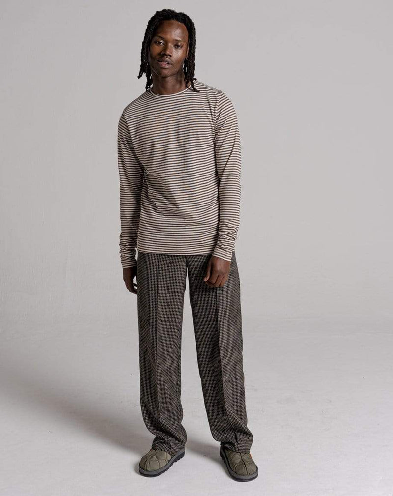 D-STRUCT PLAKA UNISEX LONG SLEEVED STRIPE T-SHIRT | ECRU