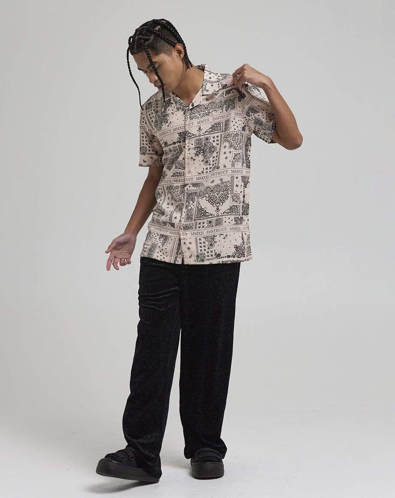 D-STRUCT REIGNS MEN'S BANDANA PRINTED SHIRT | BLUSH