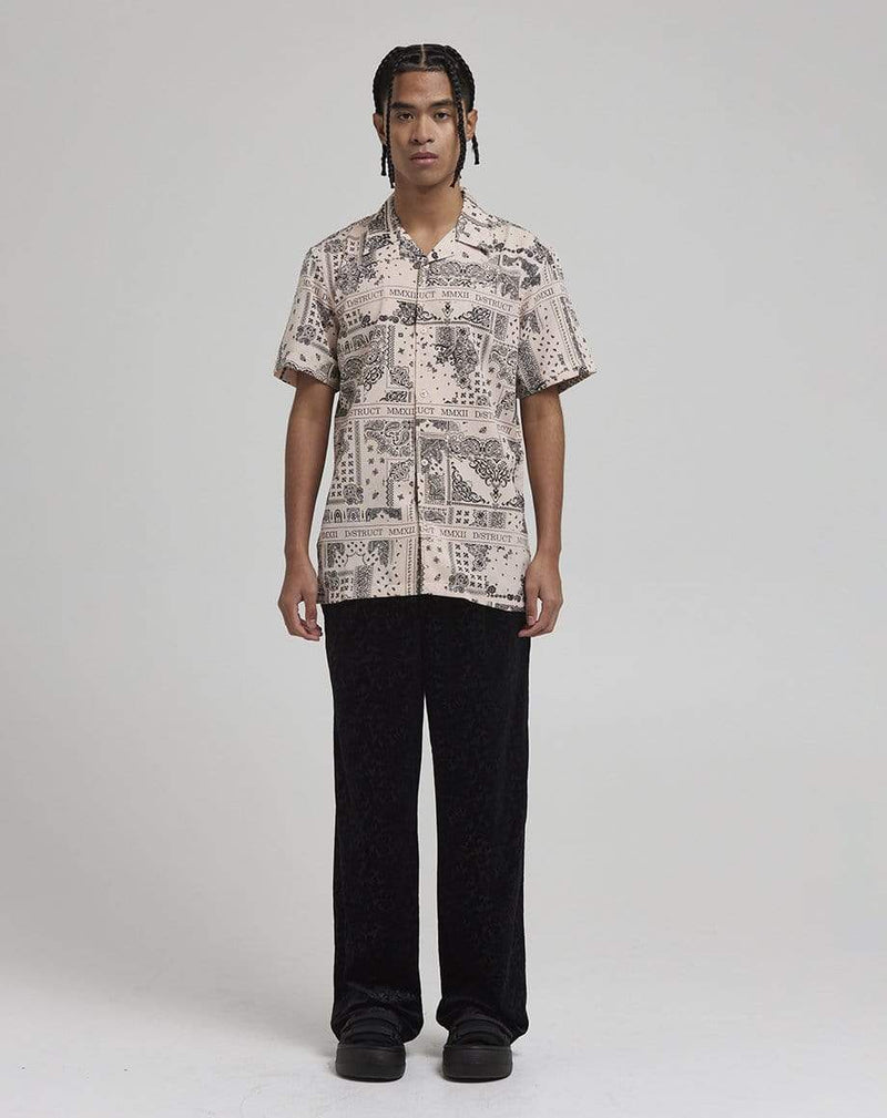 D-STRUCT REIGNS MEN'S BANDANA PRINTED SHIRT | BLUSH
