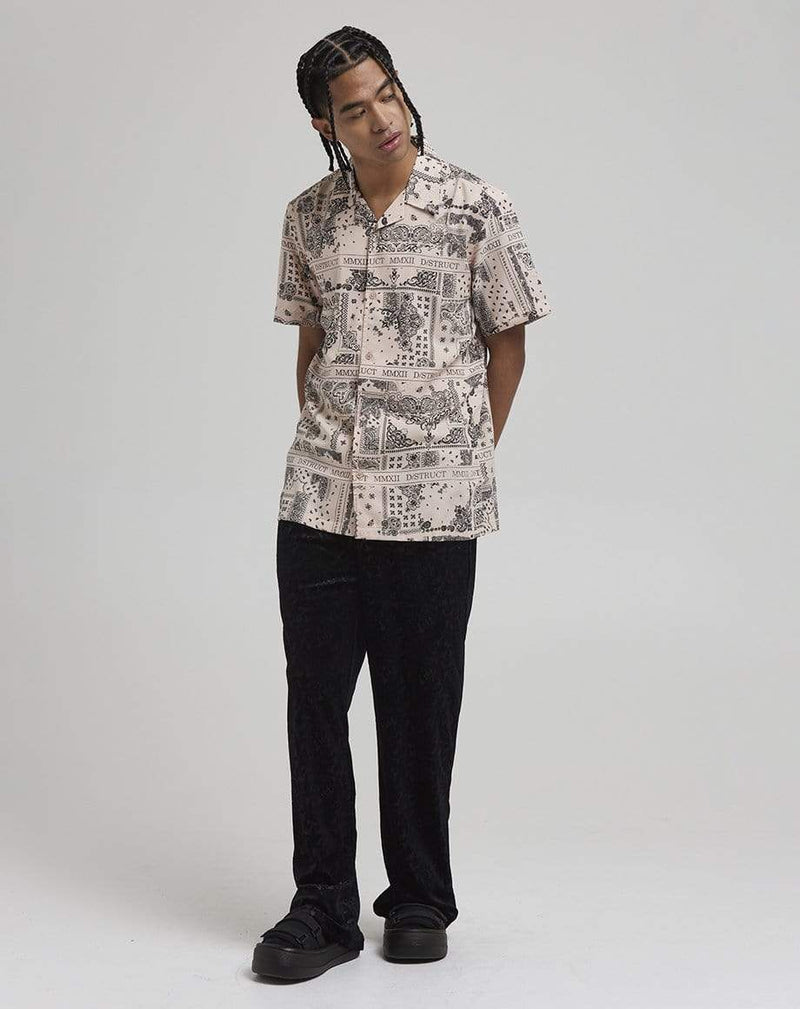 D-STRUCT REIGNS MEN'S BANDANA PRINTED SHIRT | BLUSH