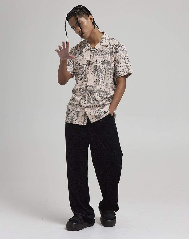 D-STRUCT REIGNS MEN'S BANDANA PRINTED SHIRT | BLUSH