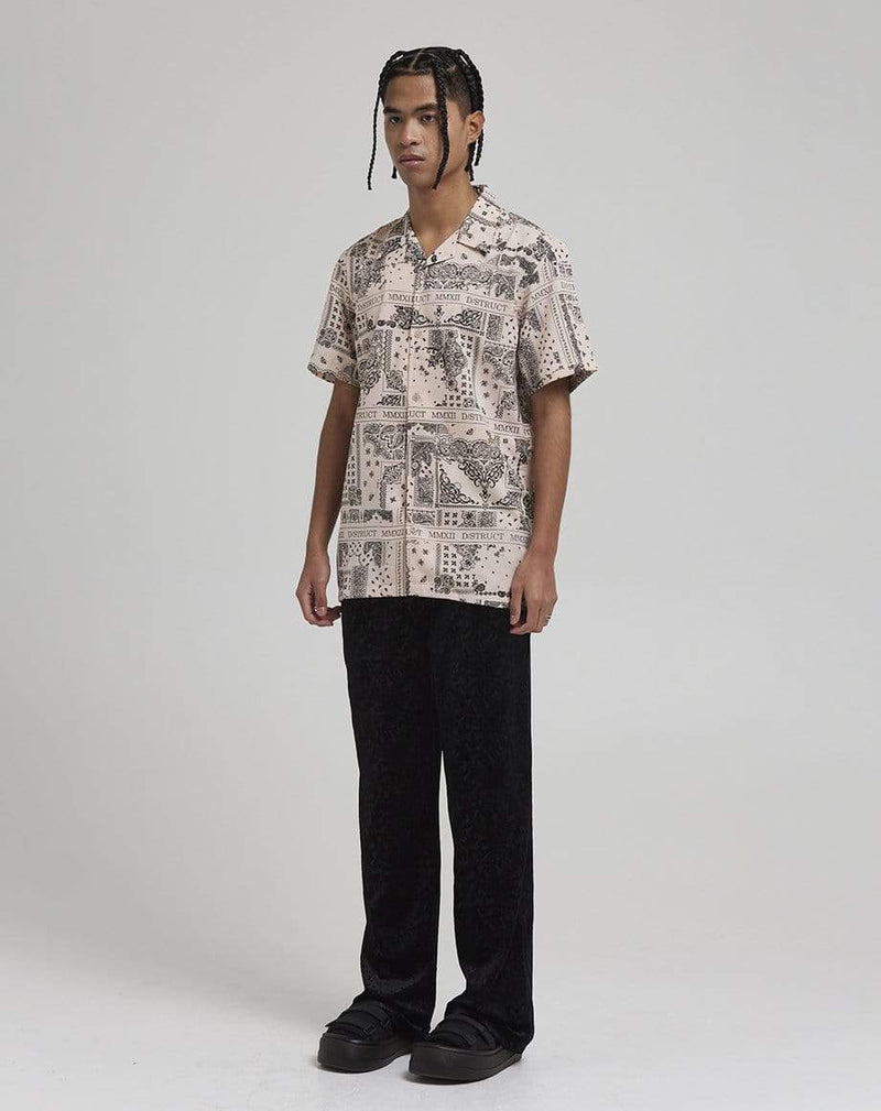 D-STRUCT REIGNS MEN'S BANDANA PRINTED SHIRT | BLUSH