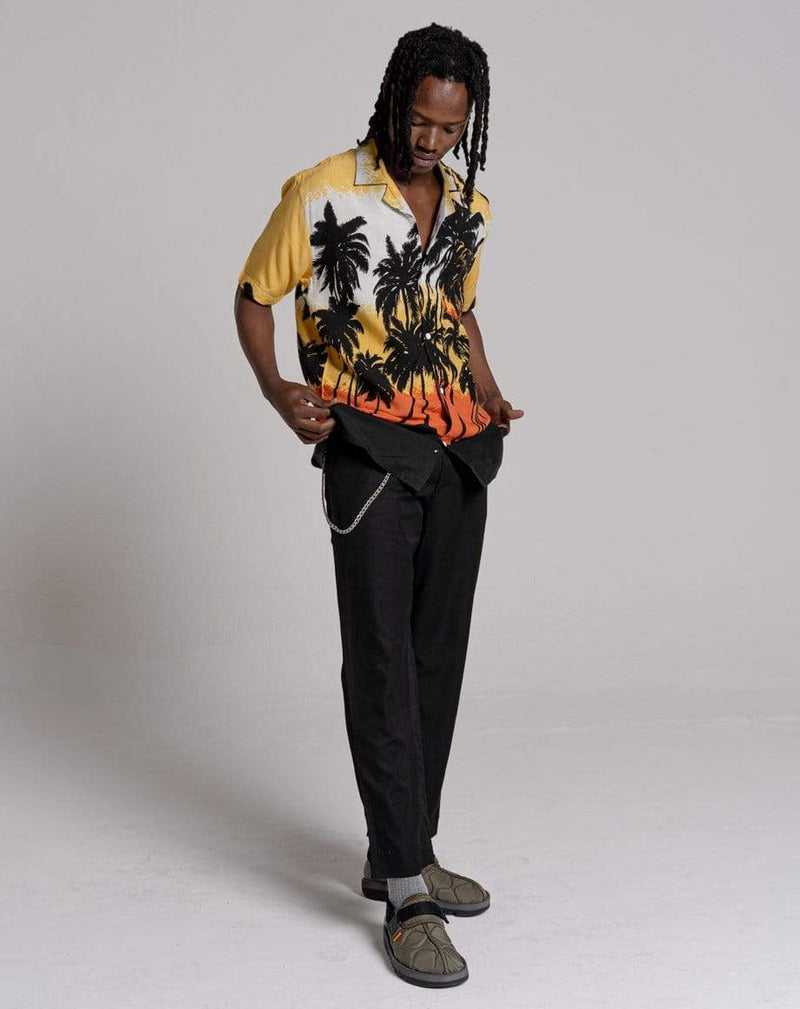 D-STRUCT REVOLVER UNISEX PALM PRINT HAWAIIAN SHIRT | ORANGE