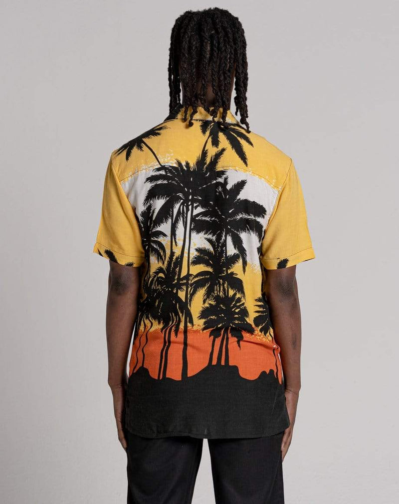 D-STRUCT REVOLVER UNISEX PALM PRINT HAWAIIAN SHIRT | ORANGE