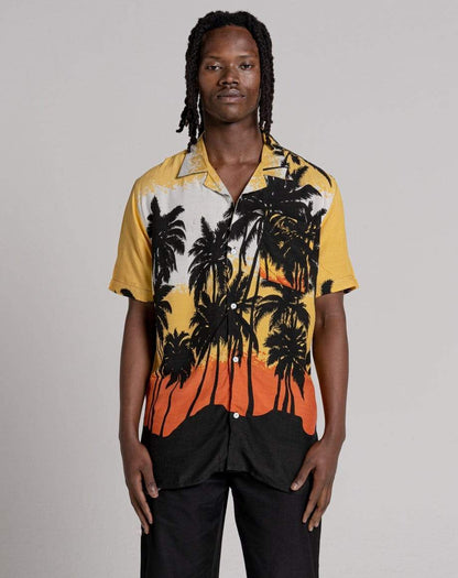 D-STRUCT REVOLVER UNISEX PALM PRINT HAWAIIAN SHIRT | ORANGE